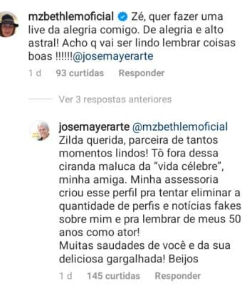 José Mayer recusou convite de Maria Zilda Bethlem (Foto: Reprodução/Instagram) José Mayer recusou convite de Maria Zilda Bethlem (Foto: Reprodução/Instagram)