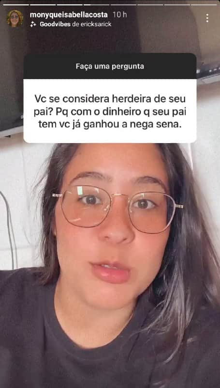Monyque Isabella falou da fortuna do sertanejo (Foto: Reprodução/ Instagram) Monyque Isabella falou da fortuna do sertanejo (Foto: Reprodução/ Instagram)