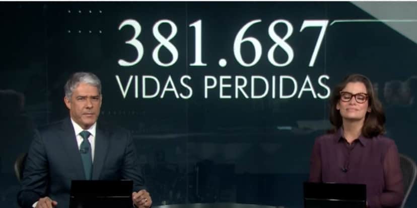 William Bonner e Renata Vasconcellos no Jornal Nacional (Reprodução: Globo) William Bonner e Renata Vasconcellos no Jornal Nacional (Reprodução: Globo)