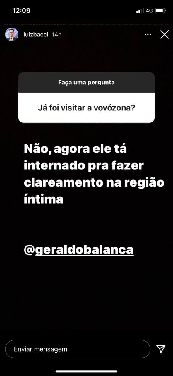 Luiz Bacci responde perguntas no Instagram (Reprodução) Luiz Bacci responde perguntas no Instagram (Reprodução)