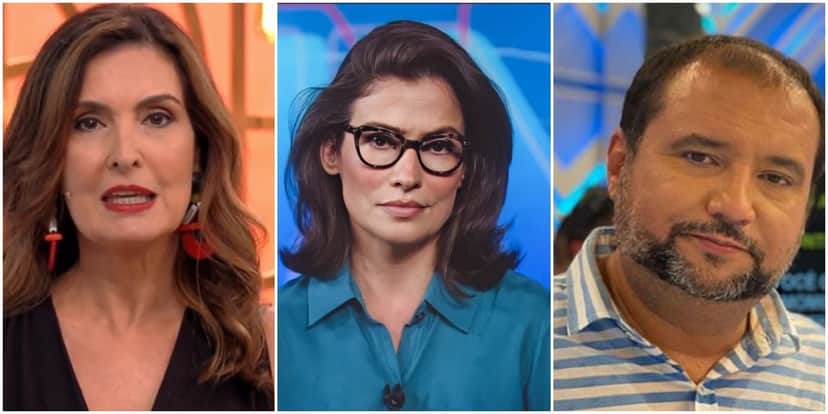 Fátima Bernardes, Renata Vasconcellos e Geraldo Luís foram destaques nas notícias (Foto: Reprodução) Fátima Bernardes, Renata Vasconcellos e Geraldo Luís foram destaques nas notícias (Foto: Reprodução)