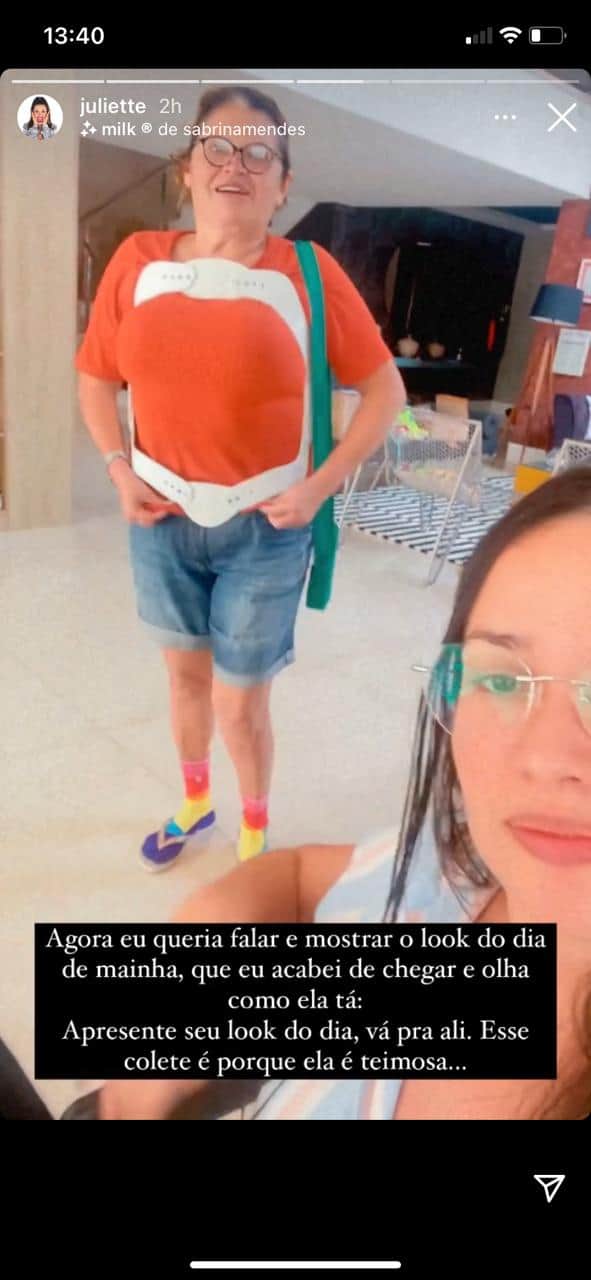 Juliette confirma que mãe sofreu acidente em casa (Reprodução) Juliette confirma que mãe sofreu acidente em casa (Reprodução)