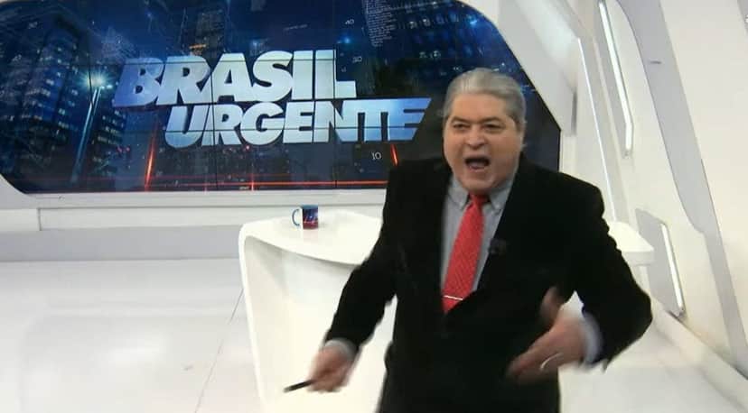 Datena surtou e tacou caneta em direção a funcionário no "Brasil Urgente" (Foto: Reprodução/Band) Datena surtou e tacou caneta em direção a funcionário no "Brasil Urgente" (Foto: Reprodução/Band)