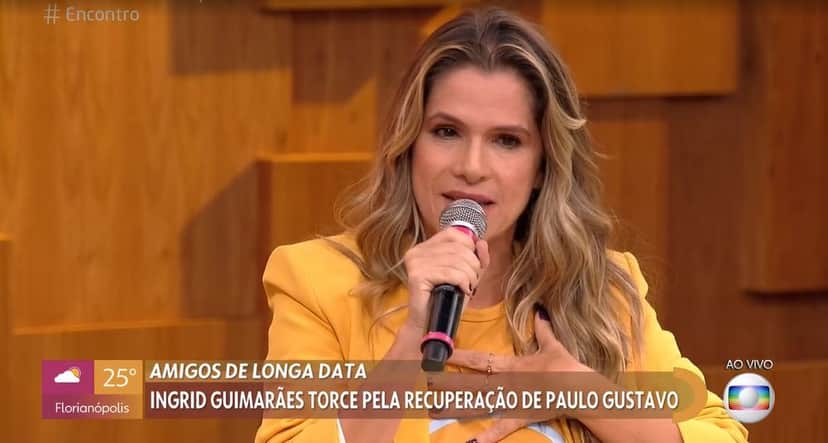 Ingrid Guimarães se emocionou ao falar de Paulo Gustavo no "Encontro" (Foto: Reprodução/TV Globo) Ingrid Guimarães se emocionou ao falar de Paulo Gustavo no "Encontro" (Foto: Reprodução/TV Globo)