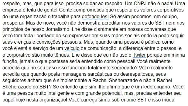 E-mail de José Roberto Maciel para Rachel Sheherazade (Foto: Montagem/TV Foco) E-mail de José Roberto Maciel para Rachel Sheherazade (Foto: Montagem/TV Foco)