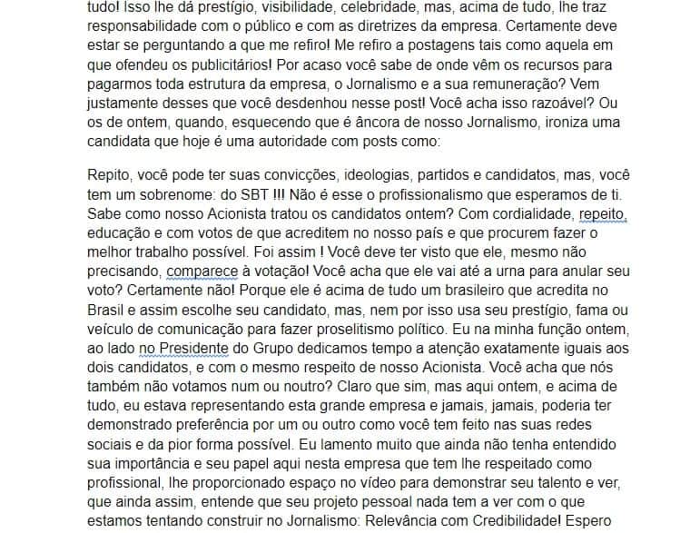 E-mail de José Roberto Maciel para Rachel Sheherazade (Foto: Montagem/TV Foco) E-mail de José Roberto Maciel para Rachel Sheherazade (Foto: Montagem/TV Foco)