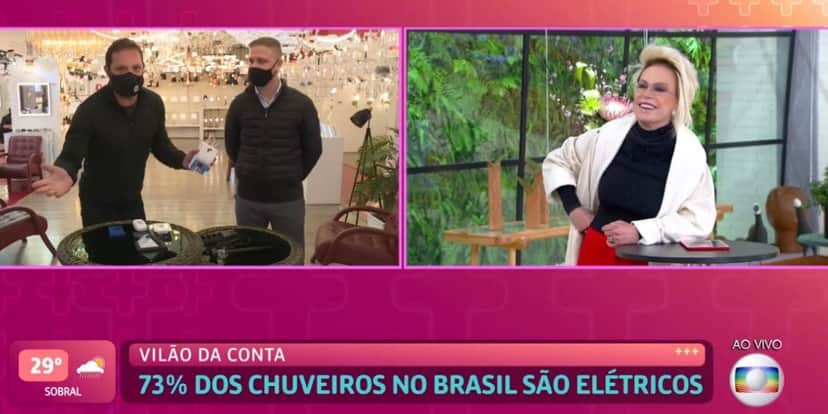 Ana Maria não gosta de ouvir sobre timer do banho (Reprodução) Ana Maria não gosta de ouvir sobre timer do banho (Reprodução)