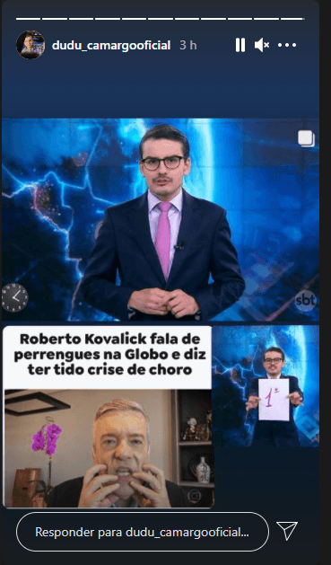Audiência: Dudu Camargo e Roberto Kovalick Audiência: Dudu Camargo e Roberto Kovalick