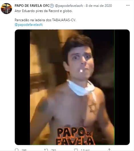Eduardo Pires em boca de fumo (Foto: Reprodução/Twitter) Eduardo Pires em boca de fumo (Foto: Reprodução/Twitter)