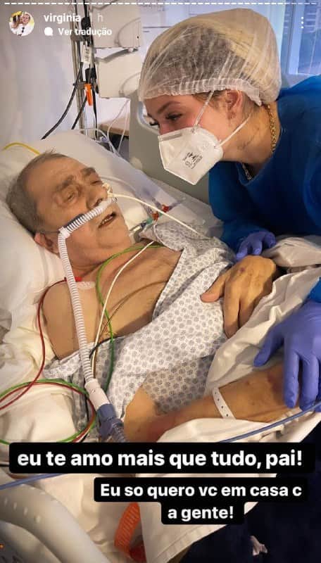 O pai de Virgínia segue internado no hospital em estado grave (Foto: Reprodução) O pai de Virgínia segue internado no hospital em estado grave (Foto: Reprodução)