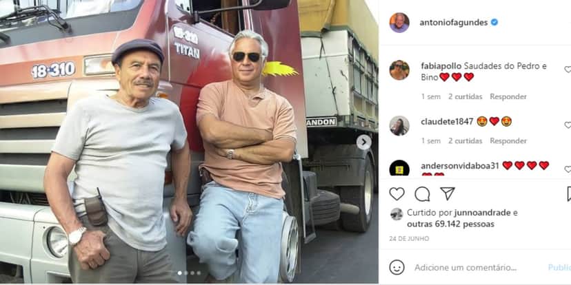 Antônio Fagundes recordou parceria com Stênio Garcia em Carga Pesada (Foto: Reprodução) Antônio Fagundes recordou parceria com Stênio Garcia em Carga Pesada (Foto: Reprodução)