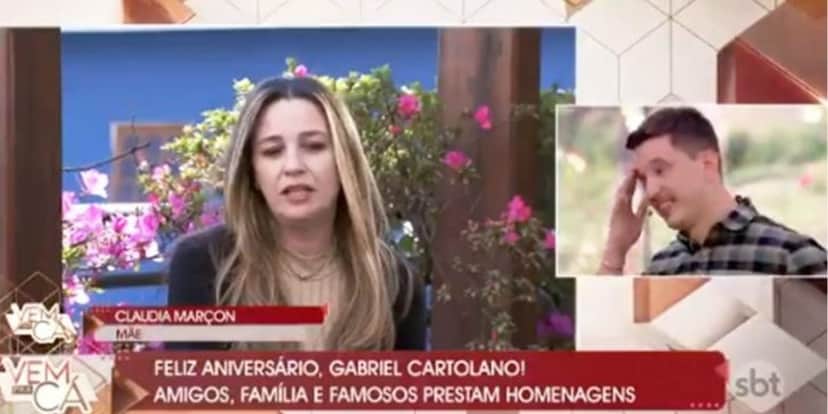 Gabriel Cartolano chora com surpresa de Patrícia Abravanel e equipe (Reprodução) Gabriel Cartolano chora com surpresa de Patrícia Abravanel e equipe (Reprodução)