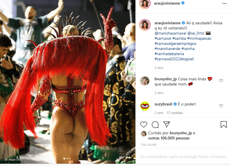 Viviane Araújo com o seu bumbum em evidência (Imagem: Reprodução) Viviane Araújo com o seu bumbum em evidência (Imagem: Reprodução)
