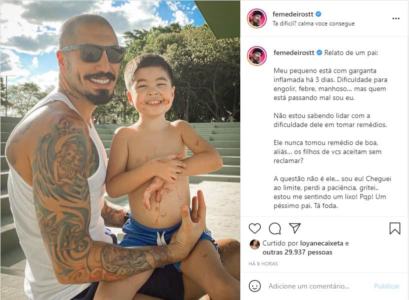 Ex-BBB expõe momento de revolta com o filho (Foto: Reprodução) Ex-BBB expõe momento de revolta com o filho (Foto: Reprodução)