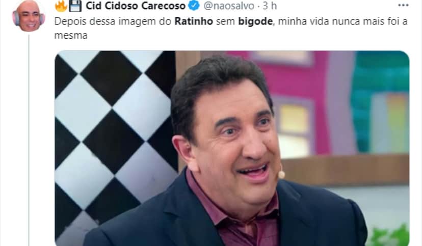 Foto de Ratinho sem bigode começa a circular e causa alvoroço (Foto: Reprodução) Foto de Ratinho sem bigode começa a circular e causa alvoroço (Foto: Reprodução)
