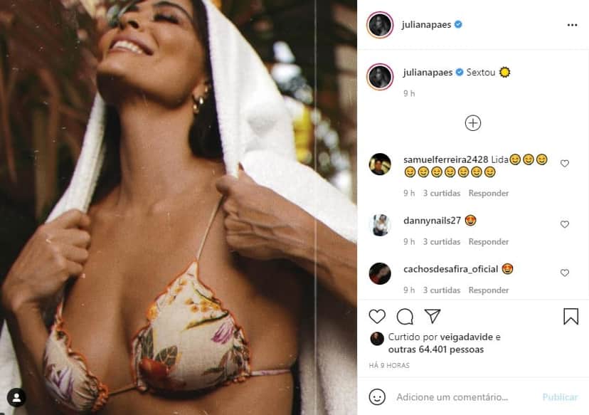 Juliana Paes esbanja boa forma e causa reboliço na web (Foto: Reprodução) Juliana Paes esbanja boa forma e causa reboliço na web (Foto: Reprodução)