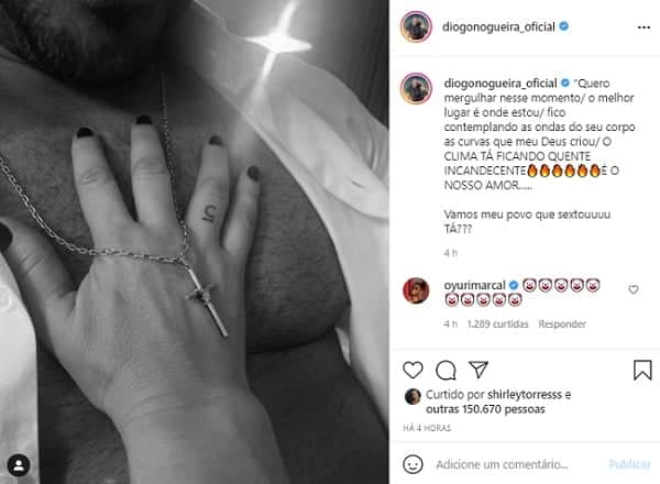 Paolla Oliveira e Diogo Nogueira registram momento íntimo (Foto: Divulgação/Instagram) Paolla Oliveira e Diogo Nogueira registram momento íntimo (Foto: Divulgação/Instagram)