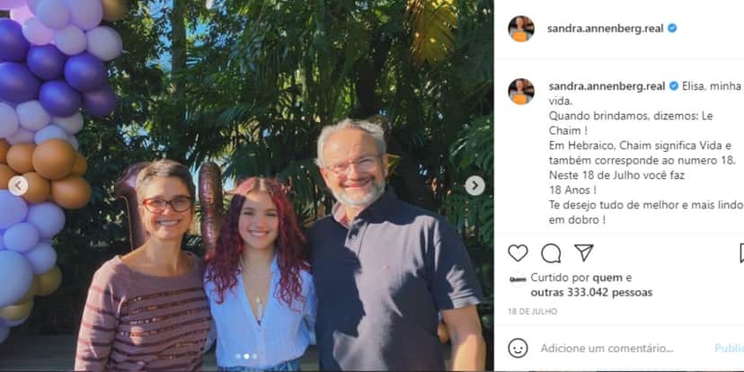 No Instagram, Sandra Annenberg se declara para a filha (Foto: Reprodução) No Instagram, Sandra Annenberg se declara para a filha (Foto: Reprodução)