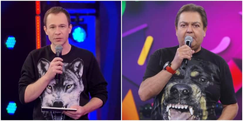 Tiago Leifert com o mesmo estilo de Faustão - Foto: Montagem Tiago Leifert com o mesmo estilo de Faustão - Foto: Montagem