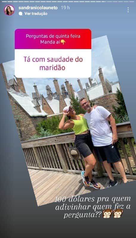 Sandra Nicolau ao lado de Neto, seu marido (Foto: Reprodução/ Instagram) Sandra Nicolau ao lado de Neto, seu marido (Foto: Reprodução/ Instagram)