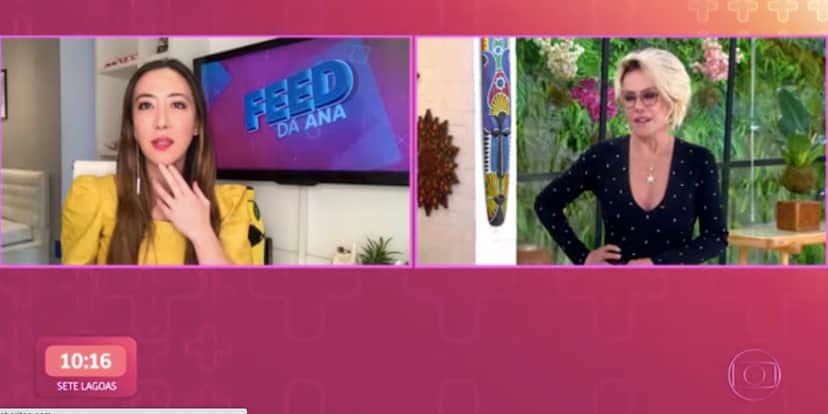 Ana Maria demonstra desconforto com brincadeira francesa (Reprodução) Ana Maria demonstra desconforto com brincadeira francesa (Reprodução)