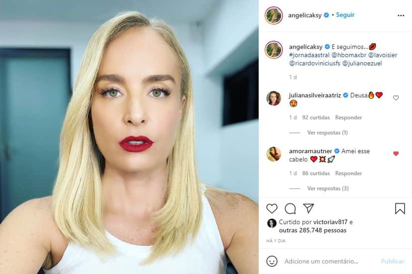 Angélica muda o visual para programa em concorrente da Globo (Foto: Reprodução) Angélica muda o visual para programa em concorrente da Globo (Foto: Reprodução)