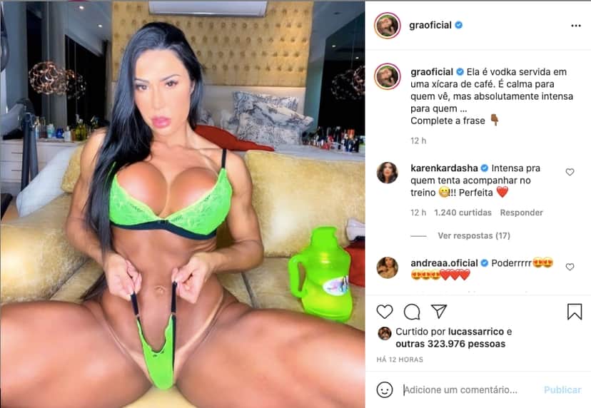 Gracyanne Barbosa mostra demais em foto provocante - Reprodução Gracyanne Barbosa mostra demais em foto provocante - Reprodução