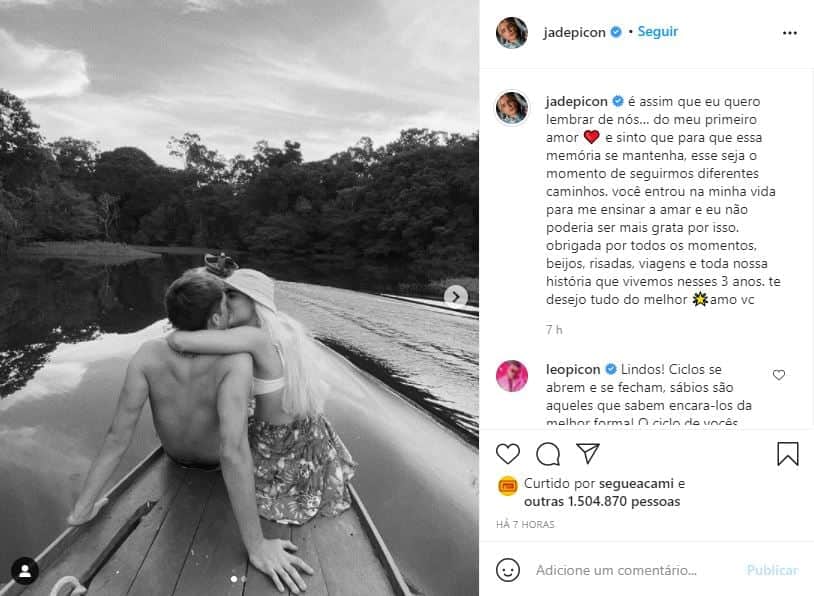 O ex-casal fez textão para anunciar o fim do relacionamento (Foto: Reprodução/ Instagram) O ex-casal fez textão para anunciar o fim do relacionamento (Foto: Reprodução/ Instagram)