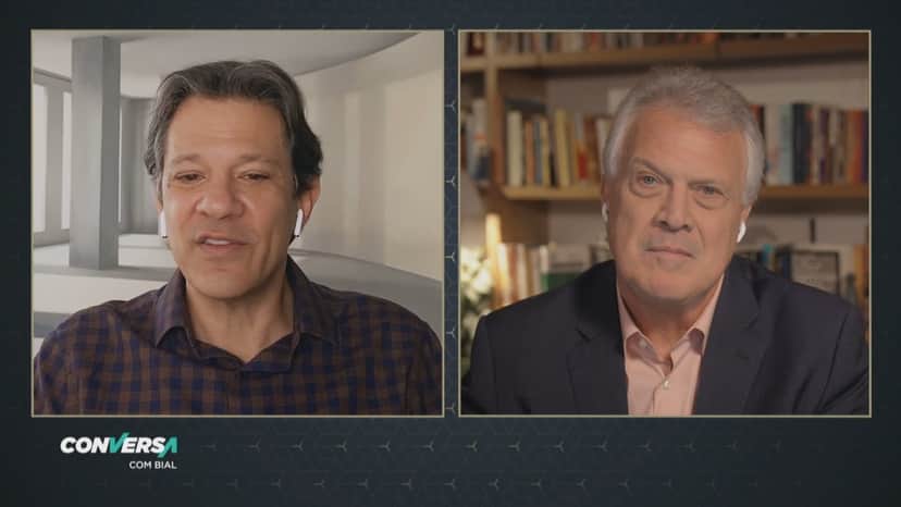 Pedro Bial e Fernando Haddad Pedro Bial e Fernando Haddad