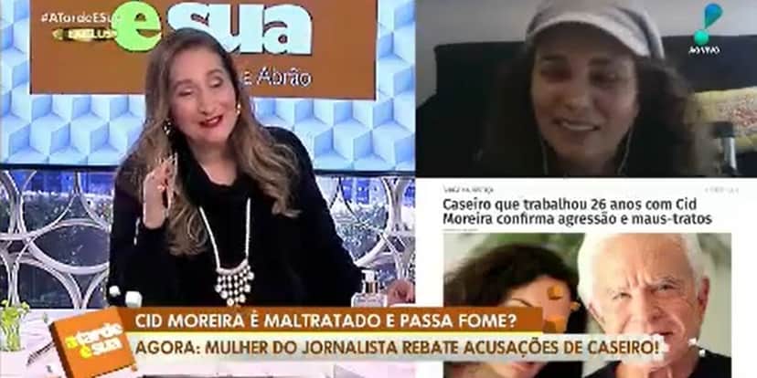 Esposa de Cid Moreira, acusada de agressão, vai à Sonia Abrão, segura o choro e confirma: "Se atacar" Esposa de Cid Moreira, acusada de agressão, vai à Sonia Abrão, segura o choro e confirma: "Se atacar"