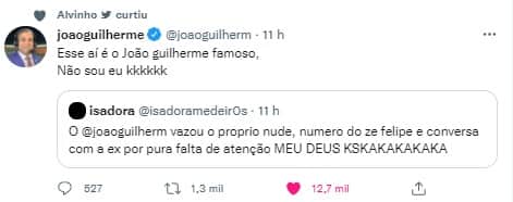 O comentarista João Guilherme foi confundido com o xará famoso (Foto: Reprodução/Twitter) O comentarista João Guilherme foi confundido com o xará famoso (Foto: Reprodução/Twitter)
