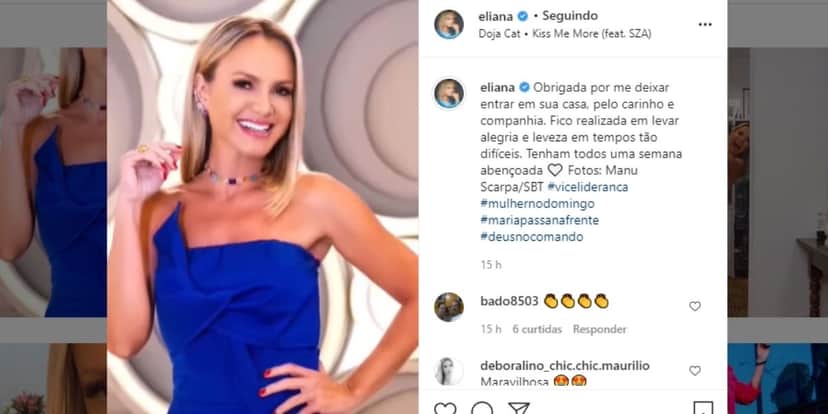 Eliana anuncia fim de programa no SBT, surge em textão emocionante e confirma: "Tempos tão difíceis" Eliana anuncia fim de programa no SBT, surge em textão emocionante e confirma: "Tempos tão difíceis"