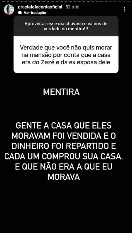 Graciele Lacerda falou de Zilu Godói, ex de Zezé (Foto: Reprodução/ Instagram) Graciele Lacerda falou de Zilu Godói, ex de Zezé (Foto: Reprodução/ Instagram)