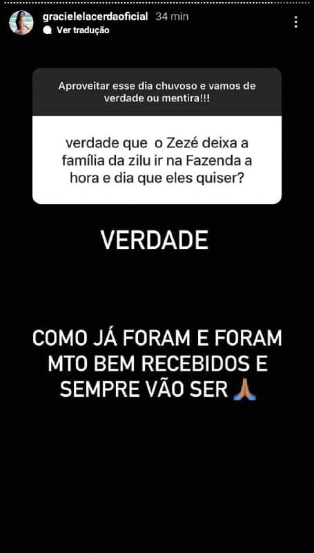 Graciele Lacerda falou de Zilu Godói, ex de Zezé (Foto: Reprodução/ Instagram) Graciele Lacerda falou de Zilu Godói, ex de Zezé (Foto: Reprodução/ Instagram)