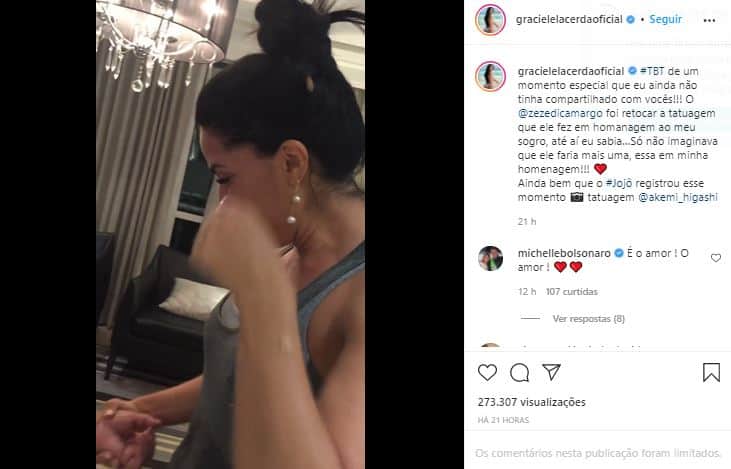Graciele Lacerda se emocionou com homenagem de Zezé (Foto: Reprodução/Instagram) Graciele Lacerda se emocionou com homenagem de Zezé (Foto: Reprodução/Instagram)