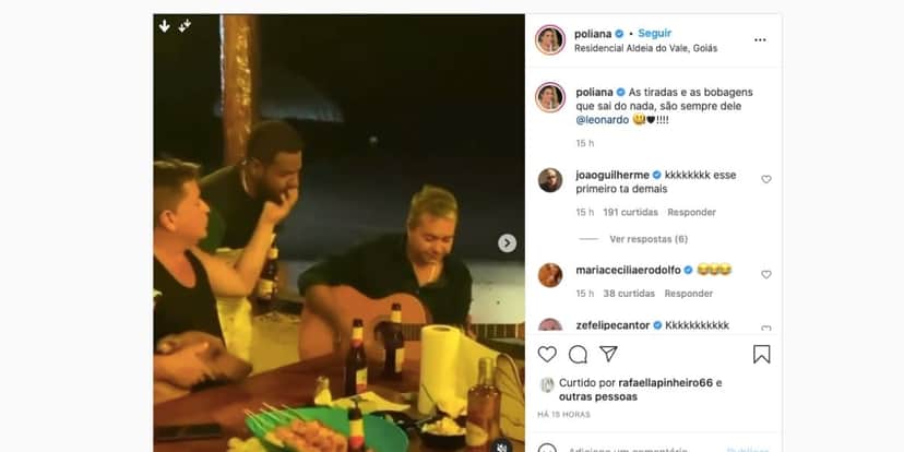 Leonardo enfia mão em rosto de amigo (Reprodução) Leonardo enfia mão em rosto de amigo (Reprodução)