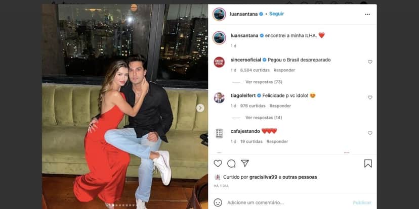 Luan Santana e sua namorada, Izabela Cunha - Foto: Reprodução Luan Santana e sua namorada, Izabela Cunha - Foto: Reprodução