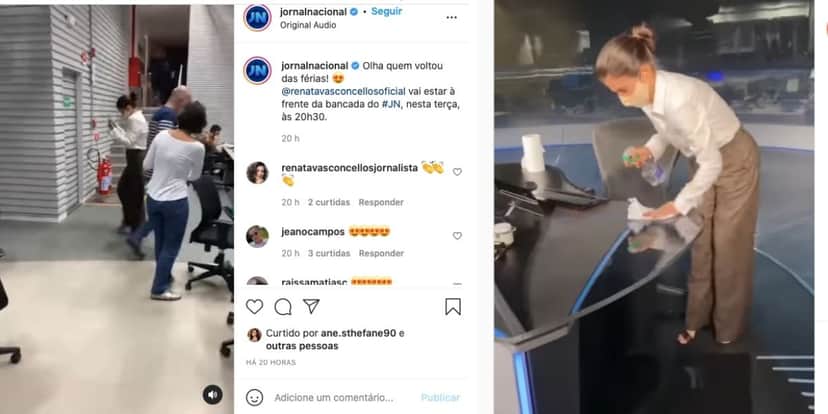 Renata Vasconcellos volta para o Jornal Nacional (Reprodução) Renata Vasconcellos volta para o Jornal Nacional (Reprodução)
