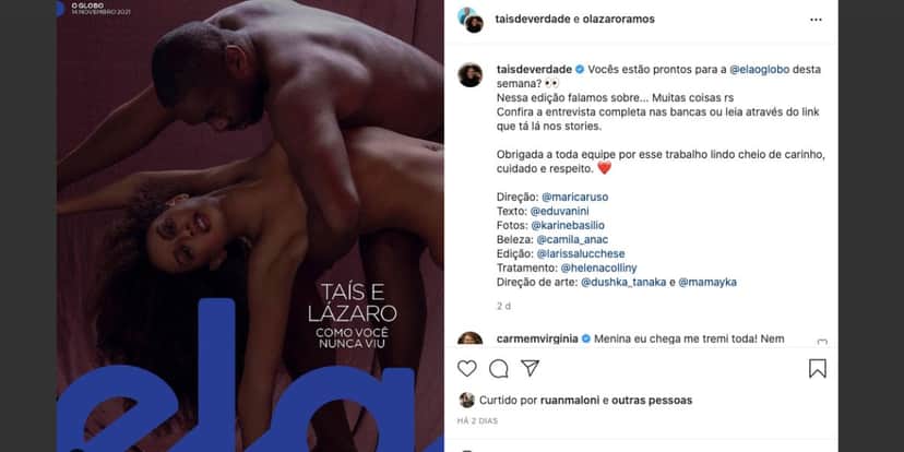 De acordo com Lázaro Ramos, casal não vê problema em pousar nu (Foto: Karine Basílio) De acordo com Lázaro Ramos, casal não vê problema em pousar nu (Foto: Karine Basílio)
