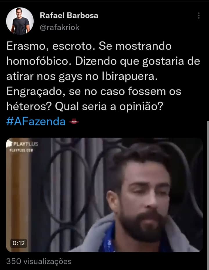 Internauta comenta sobre Erasmo (Foto: Reprodução) Internauta comenta sobre Erasmo (Foto: Reprodução)