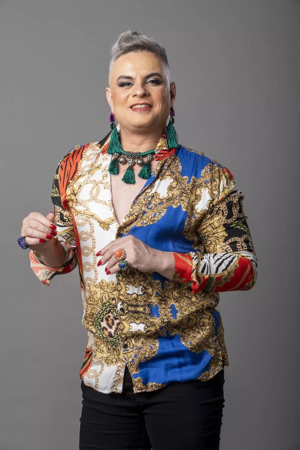 Look estiloso da Chefe (Alessandro Brandão) em 'Quanto Mais Vida, Melhor!' (Foto: TV Globo/João Miguel Júnior) Look estiloso da Chefe (Alessandro Brandão) em 'Quanto Mais Vida, Melhor!' (Foto: TV Globo/João Miguel Júnior)