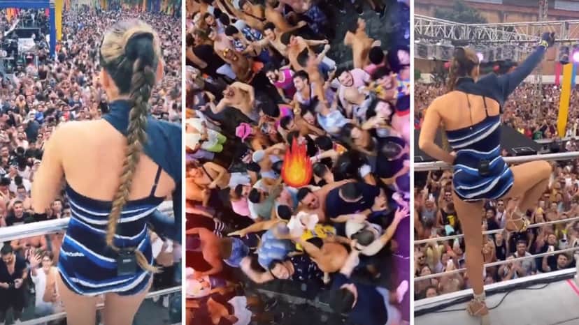 Claudia Leitte promoveu aglomeração em show (Foto: Reprodução) Claudia Leitte promoveu aglomeração em show (Foto: Reprodução)