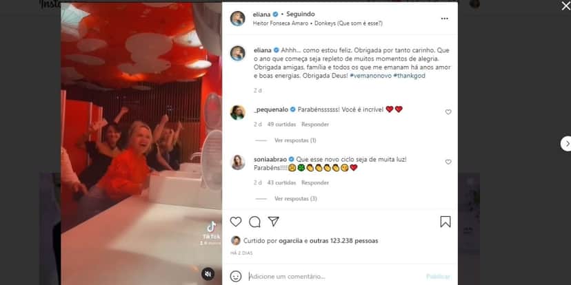 "Alegria dura pouco", Eliana expõe sofrimento no SBT, faz anúncio sobre nova fase e confirma: "Vamos embora" "Alegria dura pouco", Eliana expõe sofrimento no SBT, faz anúncio sobre nova fase e confirma: "Vamos embora"