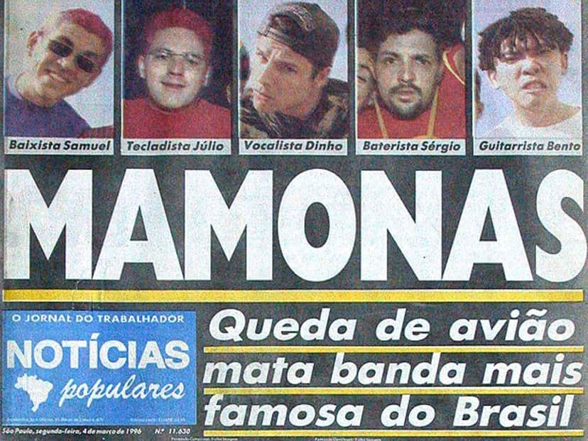 Manchete do Notícias Populares sobre a morte dos Mamonas Assassinas (Foto: Reprodução/Folha) Manchete do Notícias Populares sobre a morte dos Mamonas Assassinas (Foto: Reprodução/Folha)