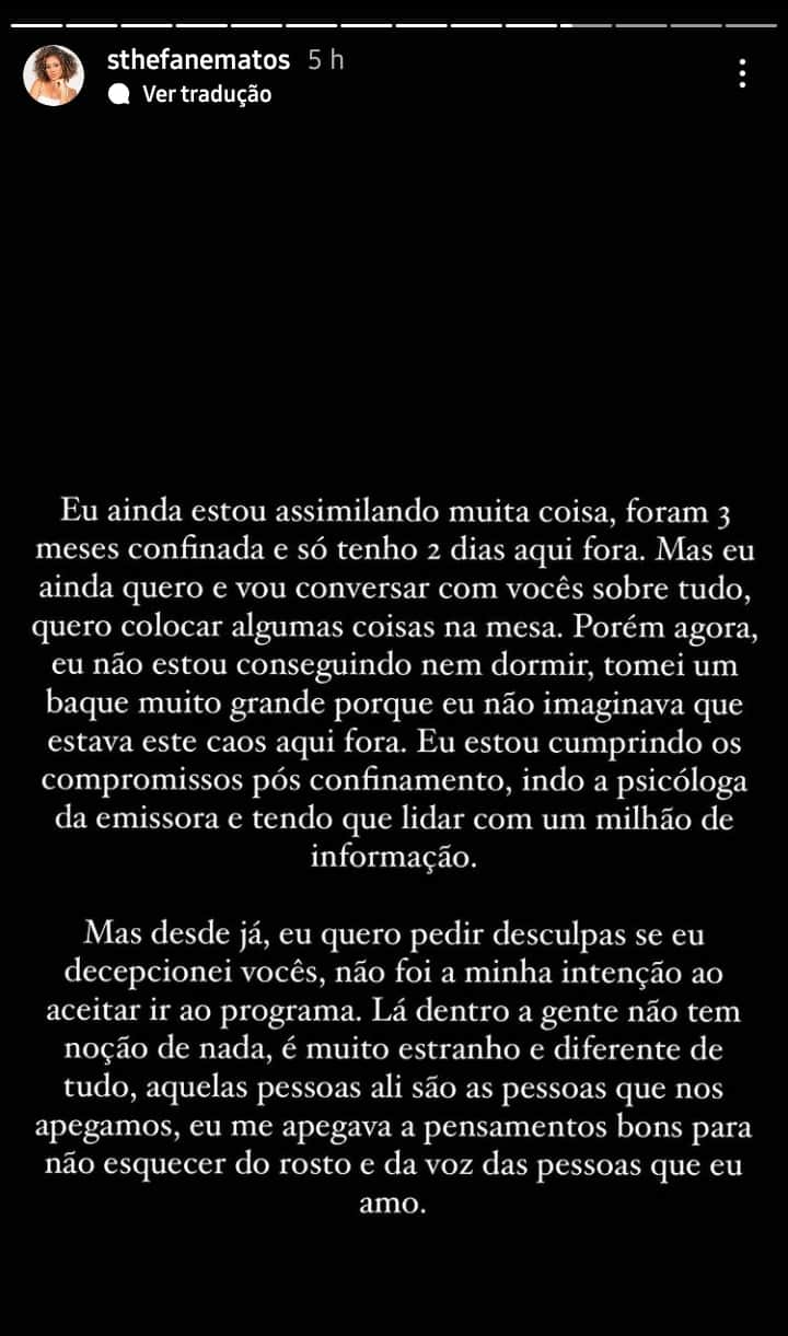 Stories de Sthe Matos (Foto: Reprodução/ Instagram) Stories de Sthe Matos (Foto: Reprodução/ Instagram)