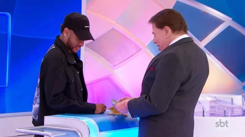 Neymar durante uma participação no Programa Silvio Santos Neymar durante uma participação no Programa Silvio Santos