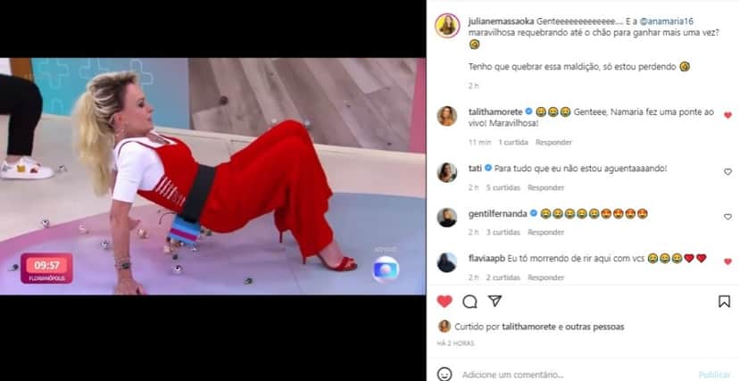 Ju Masaoka compartilhou o vídeo de Ana Maria Braga Ju Masaoka compartilhou o vídeo de Ana Maria Braga
