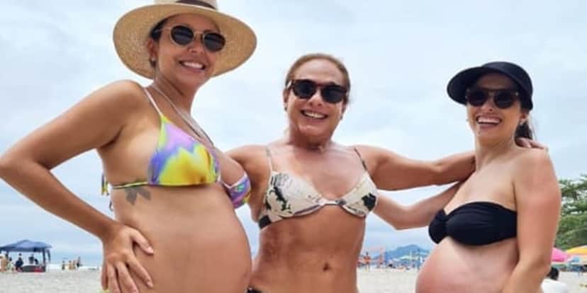 Cissa Guimarães posou ao lado de noras que estão grávidas (Foto: Instagram) Cissa Guimarães posou ao lado de noras que estão grávidas (Foto: Instagram)