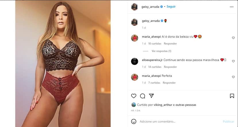Geisy Arruda posa de lingerie e rouba à cena - Foto: Reprodução Geisy Arruda posa de lingerie e rouba à cena - Foto: Reprodução