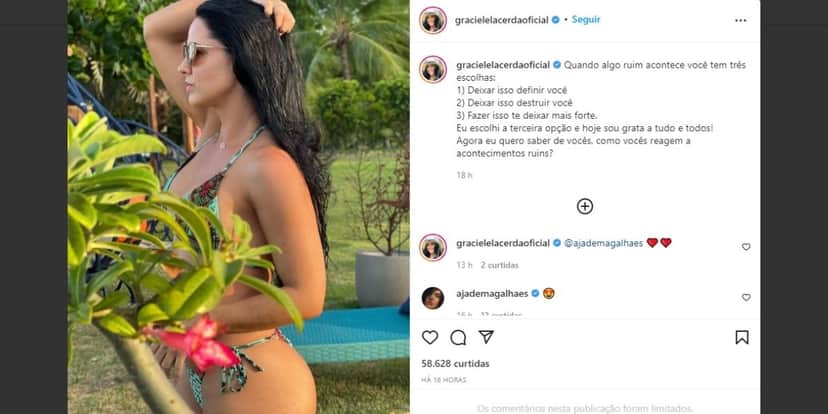 Graciele Lacerda, após expor desfecho de relação com Zezé, entrega sofrimento e confirma: "Destruir você" Graciele Lacerda, após expor desfecho de relação com Zezé, entrega sofrimento e confirma: "Destruir você"